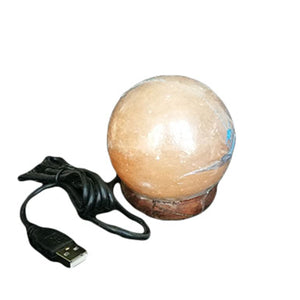 Himalayan Spherical LED Salt Crystal Lamp Natural Negative Ionizer USB Power