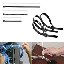 Load image into Gallery viewer, 100pc Nylon Plastic Releasable Reusable Cable Tie Zip Wraps Ratchet Ties