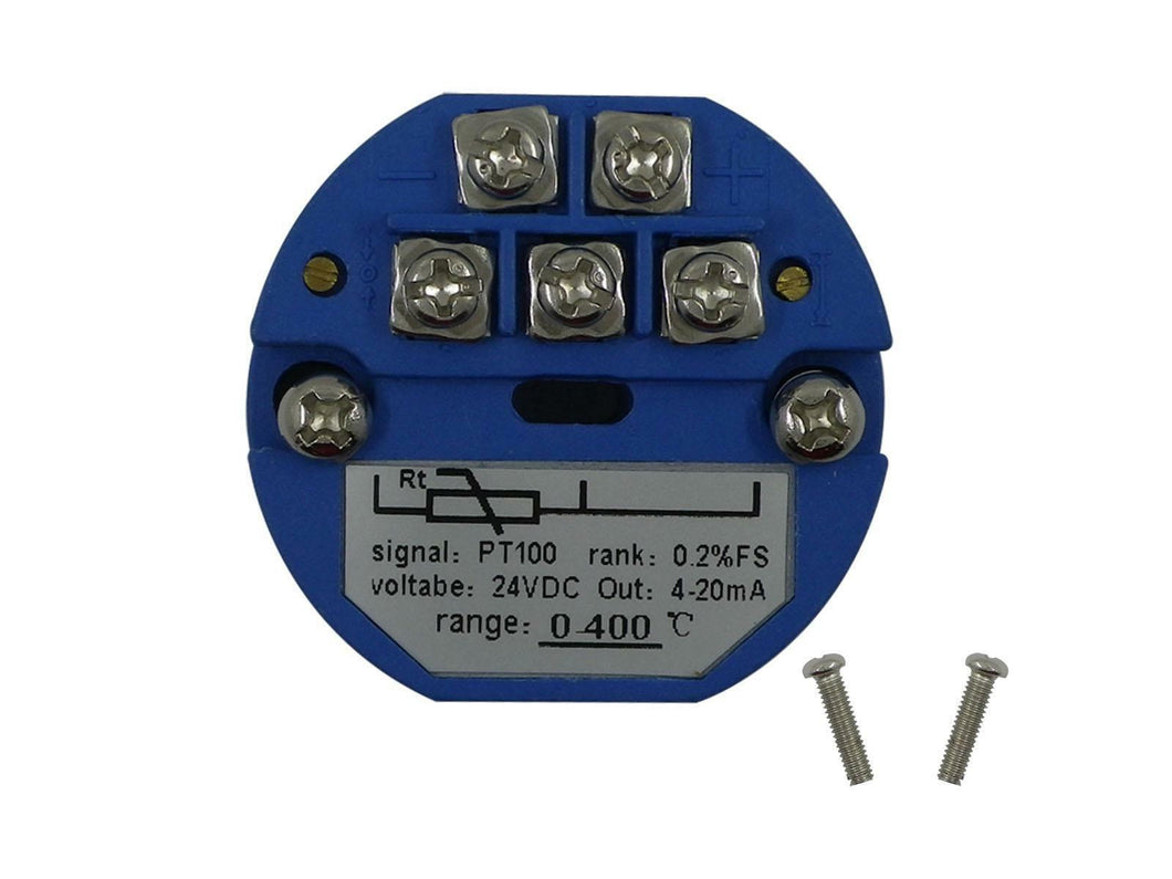 Temperature Sensors RTD PT100 Transmitter with 0~400℃ Input & 4~20mA Output