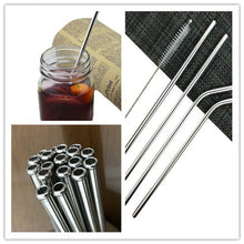Load image into Gallery viewer, New Stainless Steel Reusable Straw Sets for Cocktail &amp; Drinks