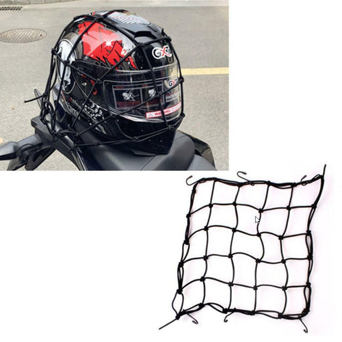 Universal Motorcycle Hold Down Helmet Cargo Luggage Mesh Net Bungee 40x40mm