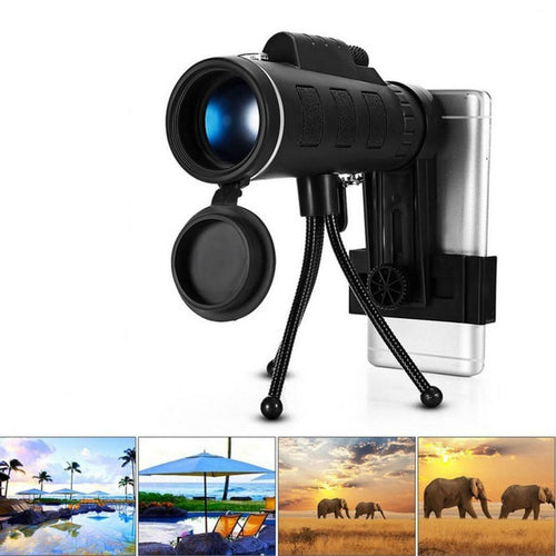 40*60 Zoom BAK4 HD Glass Lens Monocular Telescope with Phone Holder & Tripod