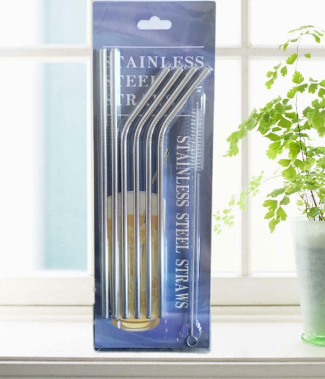 New Stainless Steel Reusable Straw Sets for Cocktail & Drinks