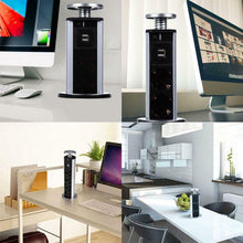 Load image into Gallery viewer, Pull Pop Up Socket 3 Plug 2 USB Hidden Outlet For Desk &amp; Kitchen (US/EU/UK/AU)