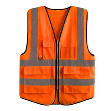 Load image into Gallery viewer, Safety Vest with High Visibility Reflective Tape Strip for Construction Sites