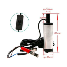 Load image into Gallery viewer, Electric Submersible 12VDC Pump for Fuel Water Tool with Car Clamps or Plug