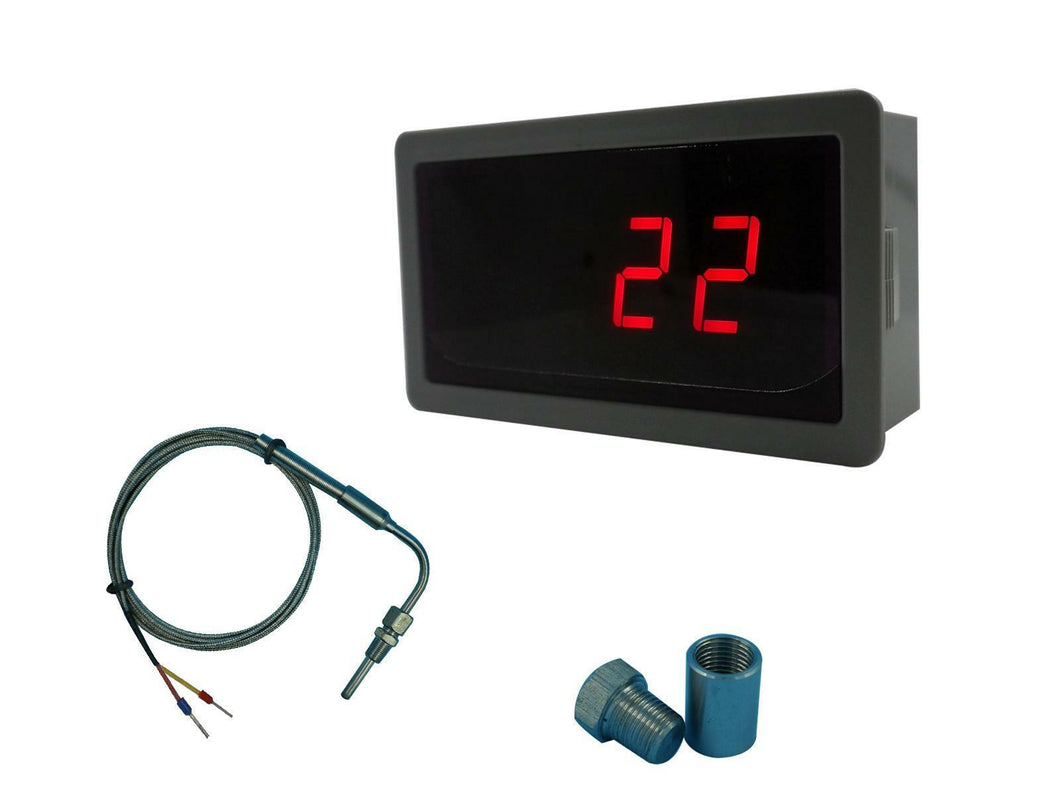 EGT Gauge (Red LED) for Exhaust Temperature Sensors with Weld Bund Combo Kit (℃/ ℉）