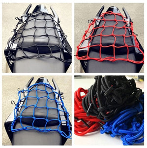 Universal Motorcycle Hold Down Helmet Cargo Luggage Mesh Net Bungee 40x40mm