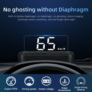 Car Head Up Display OBD2 Speedometer Warning System Dashboard Projector