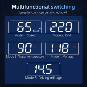 Car Head Up Display OBD2 Speedometer Warning System Dashboard Projector