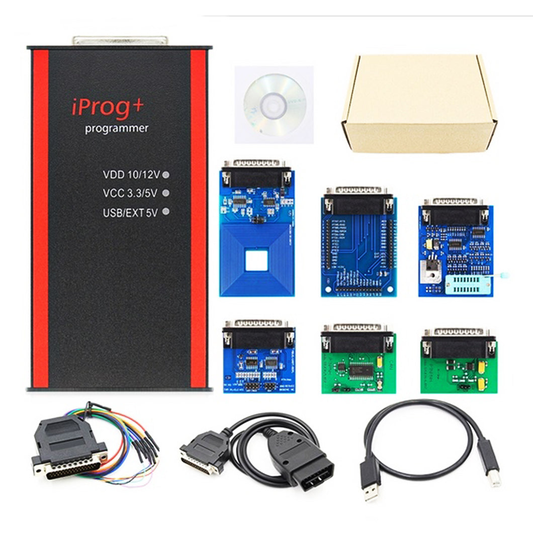 Iprog + Pro V85 Programmer wit h Adapters IMMO Mileage Airbag Reset Tool