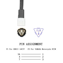 Load image into Gallery viewer, OBD2 Diagnostic Cables For Yamaha Motorcycle 3 Pin to 16 Pin Adapter