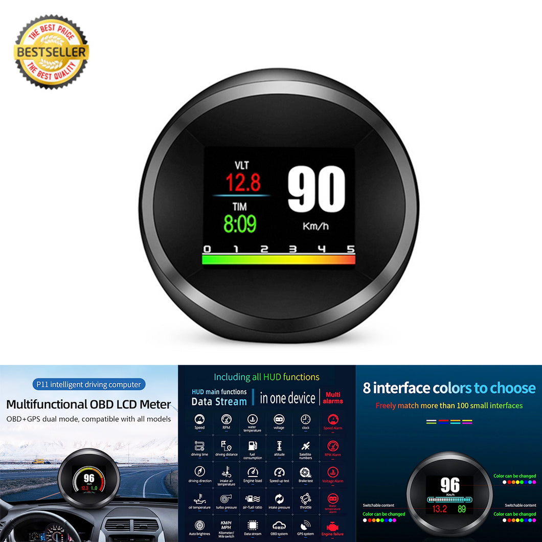 Universal Car OBD2 GPS Head Up Display Smart Digital Gauge Display Alarm System