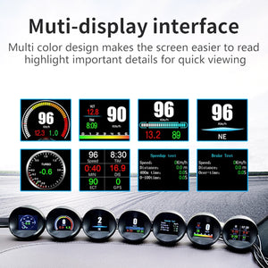 Universal Car OBD2 GPS Head Up Display Smart Digital Gauge Display Alarm System