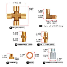 Load image into Gallery viewer, Universal Turbo Oil Feed Line Adapter Kit with 1/8 NPT &amp; 4 AN