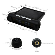 Load image into Gallery viewer, Wireless Solar TPMS LCD Car Tire Pressure Monitoring System &amp; 4 External Sensors