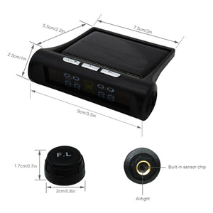 Wireless Solar TPMS LCD Car Tire Pressure Monitoring System & 4 External Sensors