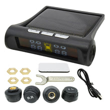 Load image into Gallery viewer, Wireless Solar TPMS LCD Car Tire Pressure Monitoring System &amp; 4 External Sensors