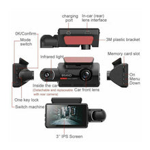 Load image into Gallery viewer, Car HD 1080P Dash Cam Video Recorder with Front and Inside Camera &amp; G-Sensor