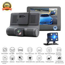 Load image into Gallery viewer, Car HD 1080P Dash Cam 4”Video Recorder G-Sensor with Front and Inside &amp; Rear Camera