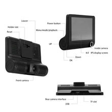 Load image into Gallery viewer, Car HD 1080P Dash Cam 4”Video Recorder G-Sensor with Front and Inside &amp; Rear Camera