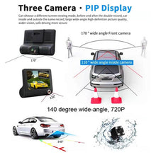 Load image into Gallery viewer, Car HD 1080P Dash Cam 4”Video Recorder G-Sensor with Front and Inside &amp; Rear Camera