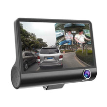 Load image into Gallery viewer, Car HD 1080P Dash Cam 4”Video Recorder G-Sensor with Front and Inside &amp; Rear Camera