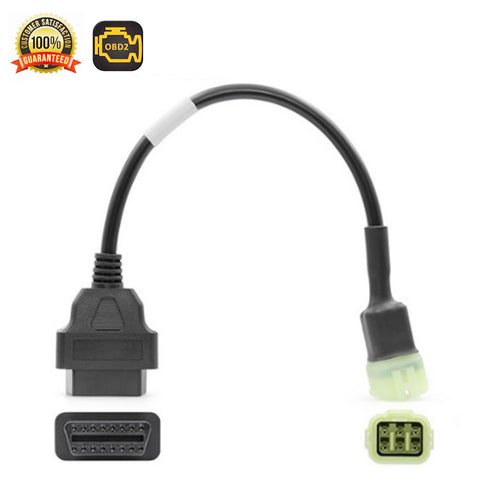 Diagnostic OBD2 Cable For Kawasaki Motorcycle 6 Pin to 16 pin Plug Adapter