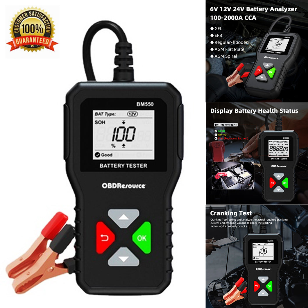 Digital Car Battery Tester Automotive Cranking Charging Test Analyzer Tool