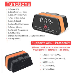 Vgate iCar2 ELM327 Bluetooth WIFI OBD2 Scanner Code Reader Auto Diagnostic Tool