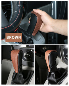 Universal Car Gear Knot Cover Handbrake Non-Slip PU Leather Protector