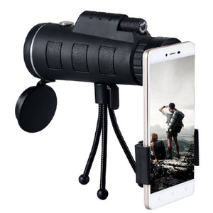 40*60 Zoom BAK4 HD Glass Lens Monocular Telescope with Phone Holder & Tripod