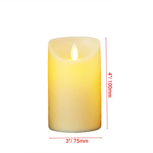 Flickering Moving Wick Flameless Pillar Candle LED with Remote Control / Bougie de pilier sans flamme à mèche mobile scintillante LED avec télécommande