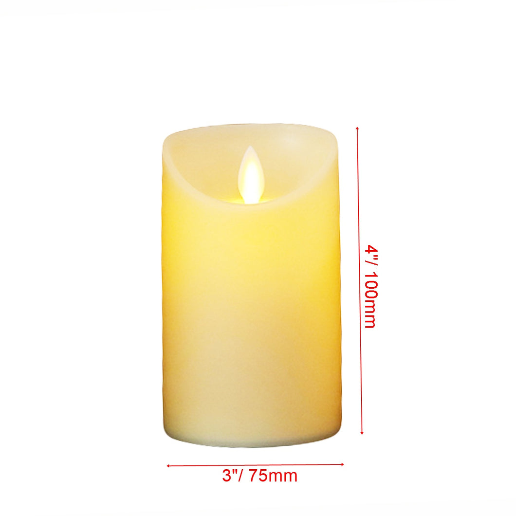 Flickering Moving Wick Flameless Pillar Candle LED with Remote Control / Bougie de pilier sans flamme à mèche mobile scintillante LED avec télécommande