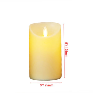 Flickering Moving Wick Flameless Pillar Candle LED with Remote Control / Bougie de pilier sans flamme à mèche mobile scintillante LED avec télécommande