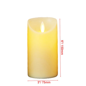 Flickering Moving Wick Flameless Pillar Candle LED with Remote Control / Bougie de pilier sans flamme à mèche mobile scintillante LED avec télécommande