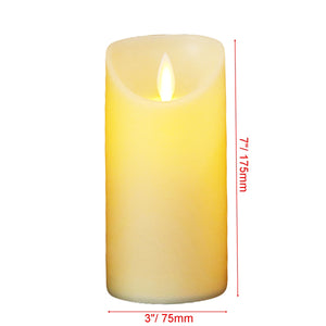 Flickering Moving Wick Flameless Pillar Candle LED with Remote Control / Bougie de pilier sans flamme à mèche mobile scintillante LED avec télécommande