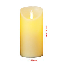 Load image into Gallery viewer, Flickering Moving Wick Flameless Pillar Candle LED with Remote Control / Bougie de pilier sans flamme à mèche mobile scintillante LED avec télécommande