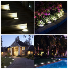 Load image into Gallery viewer, Solar Powered Waterproof Stainless Steel Landscape Color Changed 8 LED Garden Light