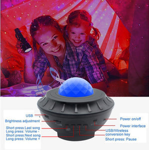 LED Laser Projector Light Star Sky Water Waving Remote Control Sound-Activated / Projecteur laser LED Light Star Sky Water Waving Télécommande activée par le son