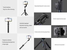 Load image into Gallery viewer, 3 in 1 Gimbal-Tripod-Selfie Stick 360 Stabilizing SmartPhone Rig with Bluetooth Remote