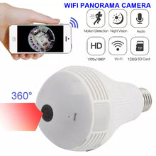 Load image into Gallery viewer, Panoramic 360° Fisheye 1080 HD Hidden Bulb Light WiFi Security Lamp Camera