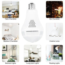 Load image into Gallery viewer, Panoramic 360° Fisheye 1080 HD Hidden Bulb Light WiFi Security Lamp Camera