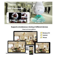 Load image into Gallery viewer, Panoramic 360° Fisheye 1080 HD Hidden Bulb Light WiFi Security Lamp Camera