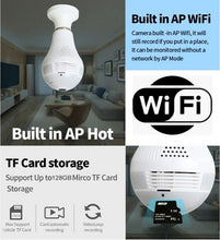 Load image into Gallery viewer, Panoramic 360° Fisheye 1080 HD Hidden Bulb Light WiFi Security Lamp Camera