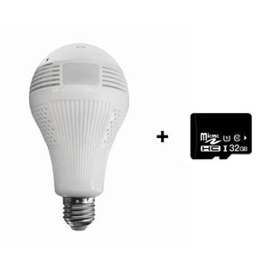 Panoramic 360° Fisheye 1080 HD Hidden Bulb Light WiFi Security Lamp Camera