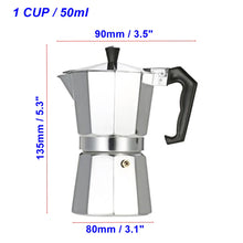 Load image into Gallery viewer, Aluminum Italian Espresso Coffee Stovetop Maker Moka Pot Percolator(1/3/6/9/12 Cup)