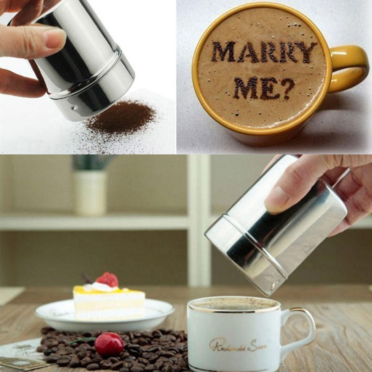 Cappuccino Decorating Tools + Mesh Shaker + Spoon SALE Cappuccino  Accessories Shop - BuyMoreCoffee.com