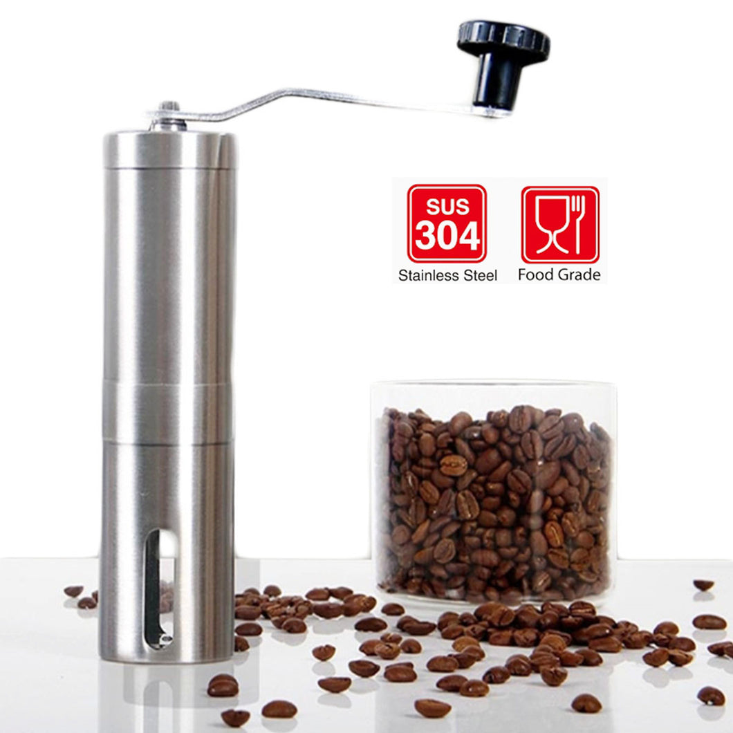 Portable Manual Stainless Steel Ceramic Coffee Bean Grinder with Adjustable Coarseness Ceramic