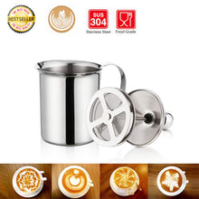 Load image into Gallery viewer, Stainless Steel Manual Foamer Milk Frother Pitcher Jug Cappuccino Coffee 400ml / Acier inoxydable Manuel Mousseux Lait MousseUx Poichet Cruche Cappuccino Café 400ml